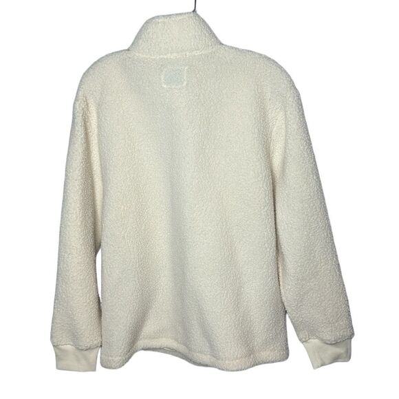 Old Navy Sherpa Teddy Bear Cream Quarter Zip Sweater. Size Medium. Unisex. - Picture 5 of 6